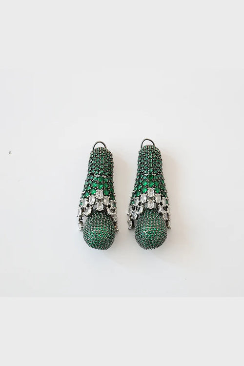 Emerald Danglers Nano Settings Of Emeralds