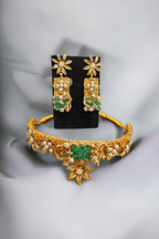 Turkish handmade crushed gemstones necklace set_SB89