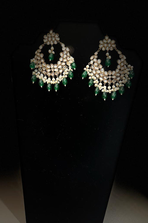 Emerald Kundan Earings