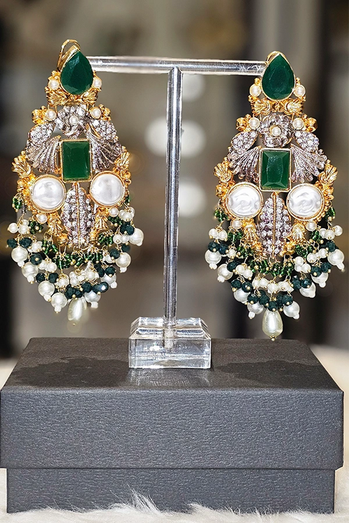 Pearly Emerald Earrings