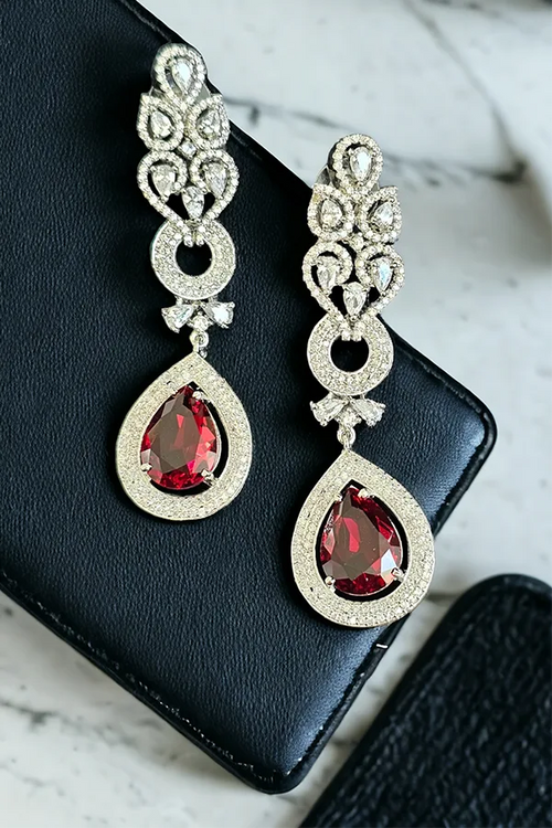 Ruby Sparkle Danglers